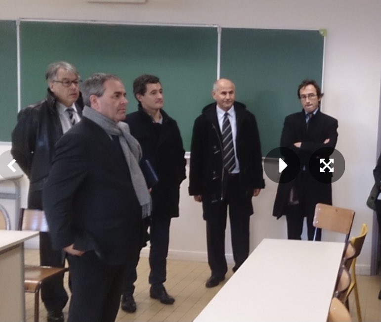Xavier Bertrand, Gérald Darmanin et Amar Lasfar en visite au lycée Averroes de Lille